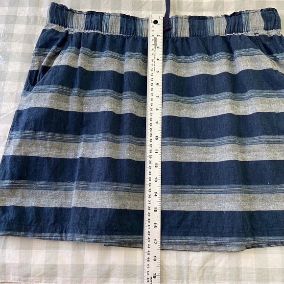 Patagonia blue skirt striped ajustable waist grey blue hemp cotton organic Large - Picture 10 of 13
